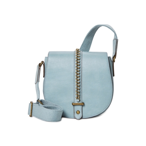 Time and Tru Handbags - TIME and TRU Women's Faux Leather Emery Crossbody Hand Bag - light blue